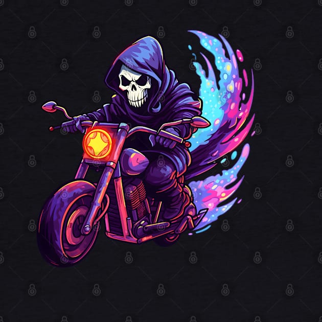 Cute Grim Reaper on Motorcycle by pako-valor